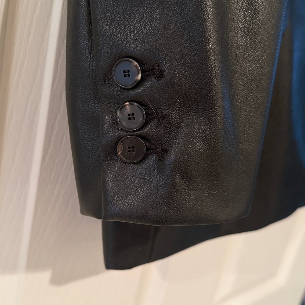 Zara Black Faux Leather Blazer Small - Picture 8 of 12